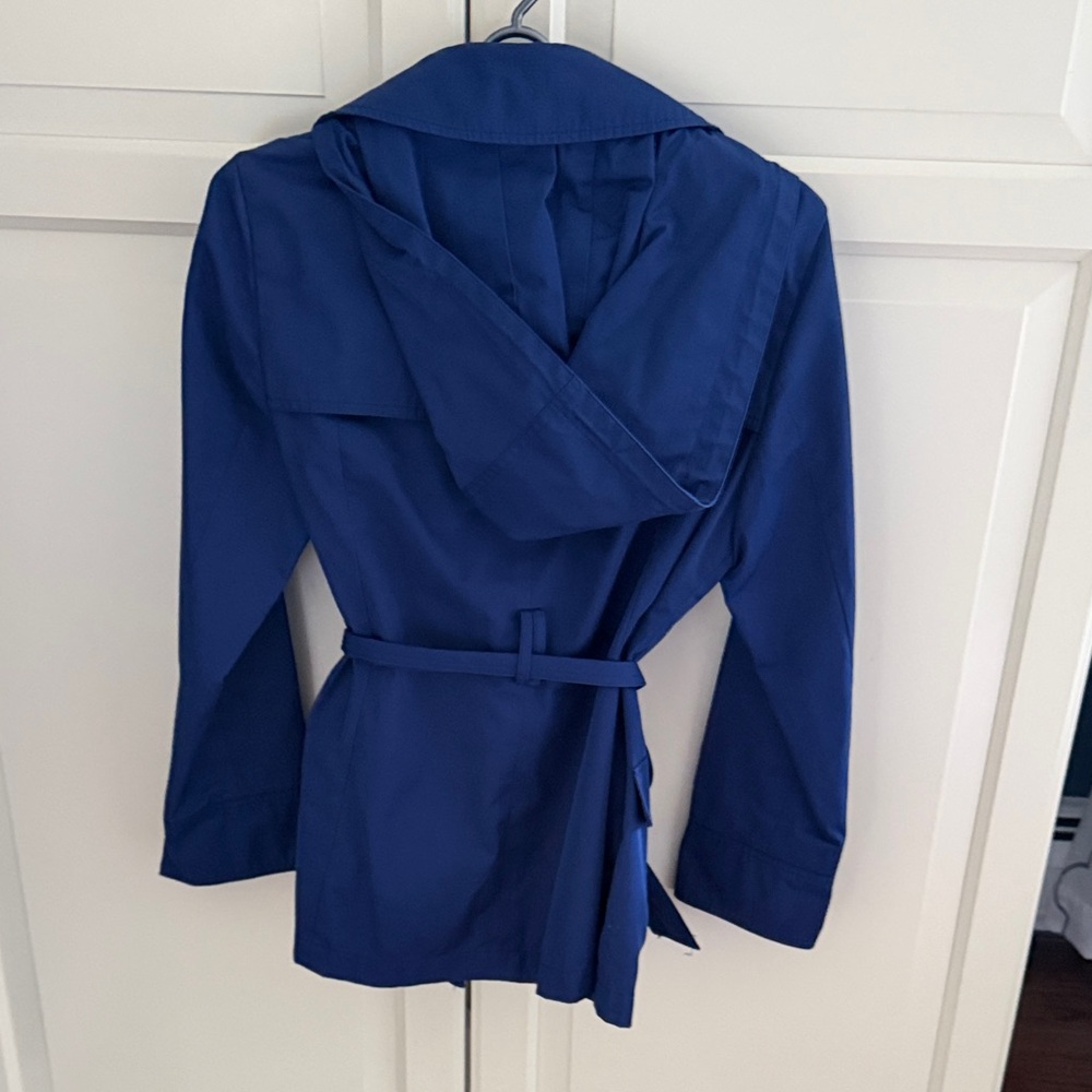 Ellen Tracy Women's Royal Blue Trench Rain Coat - Picture 7 of 7